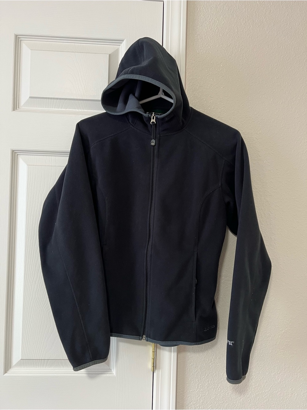 L.L.Bean Vintage Women’s Polartec Hooded Fleece Jacket Black Small